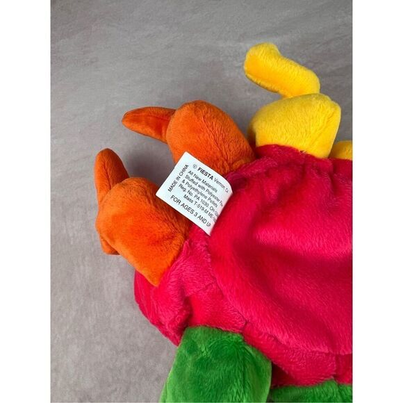 Vintage Fiesta Stuffed Plush Octopus Colorful Beanbag Toy Green Pink Blue - Picture 9 of 10